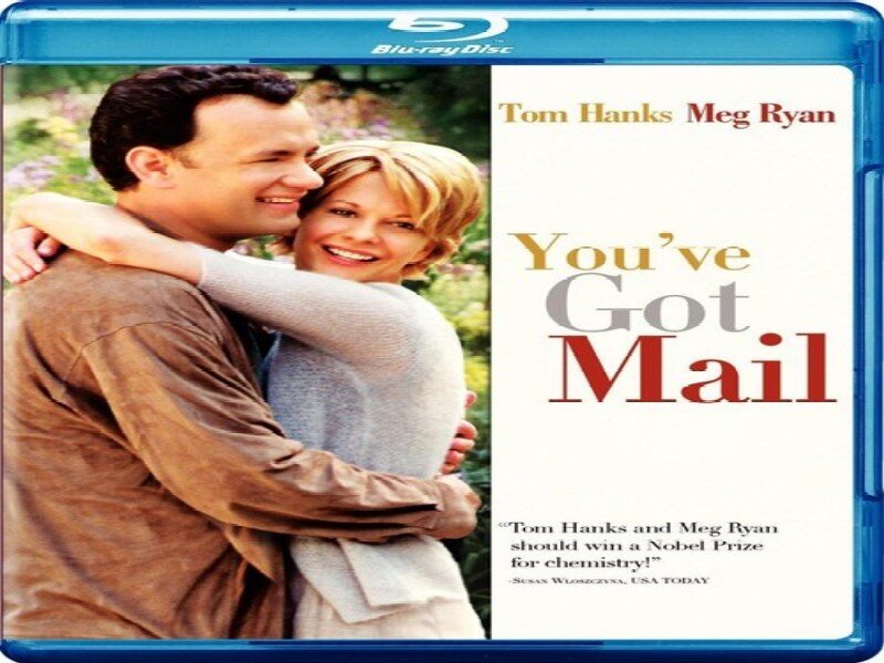 Man and Woman Hugging — Blue, Happy