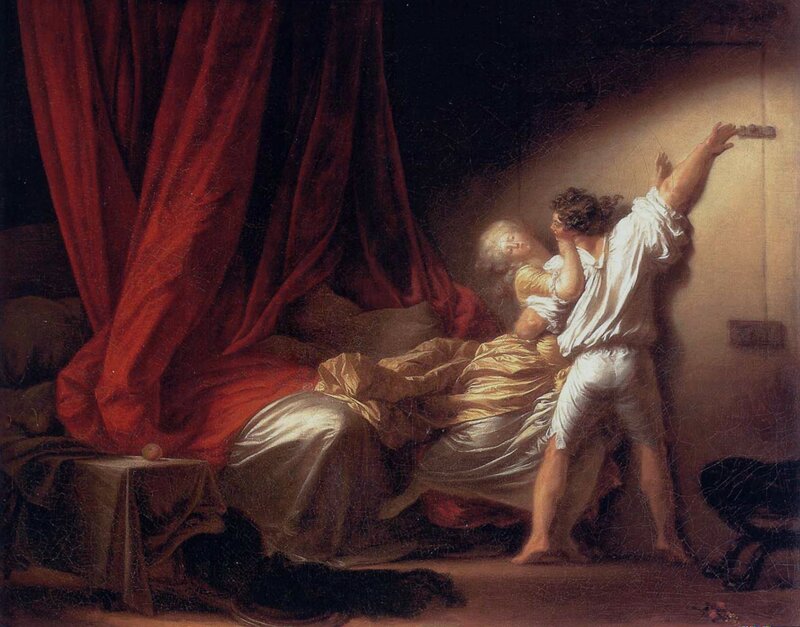 Man and woman in a bedroom