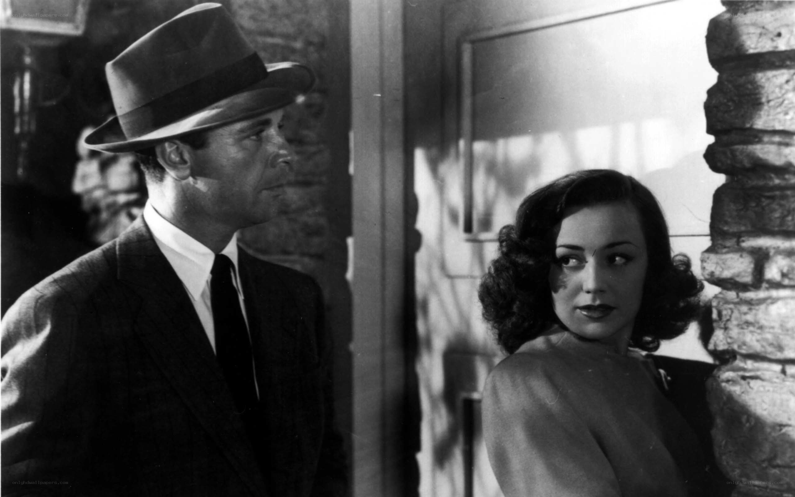 Man and woman in a dramatic scene