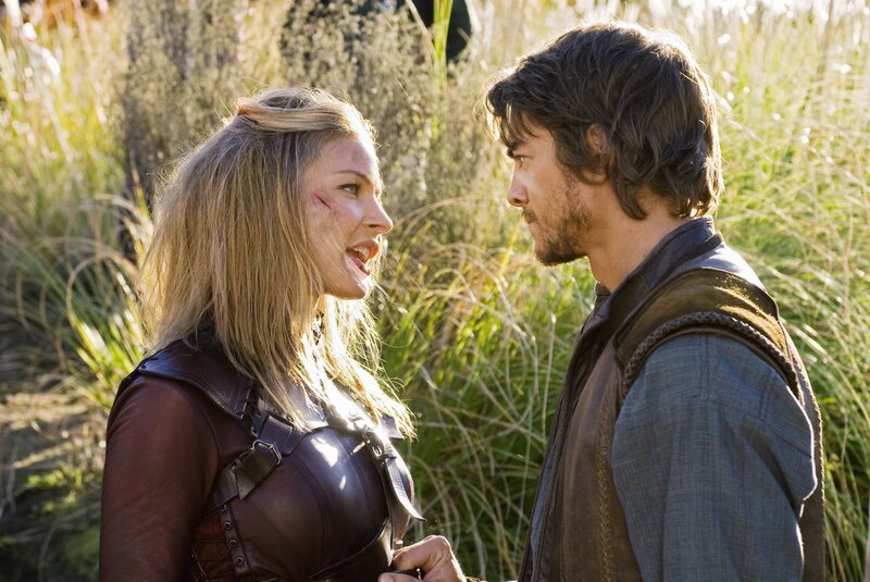 Man and woman in a tense conversation