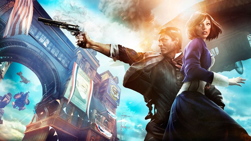 Man and Woman in Action — Blue, Dramatic, Afternoon