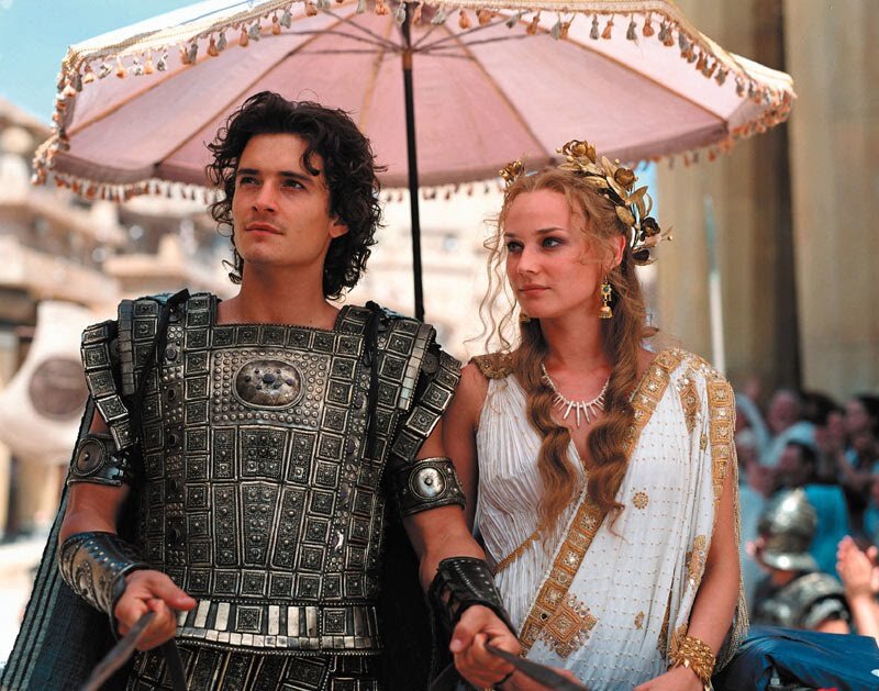Man and Woman in Ancient Attire — White