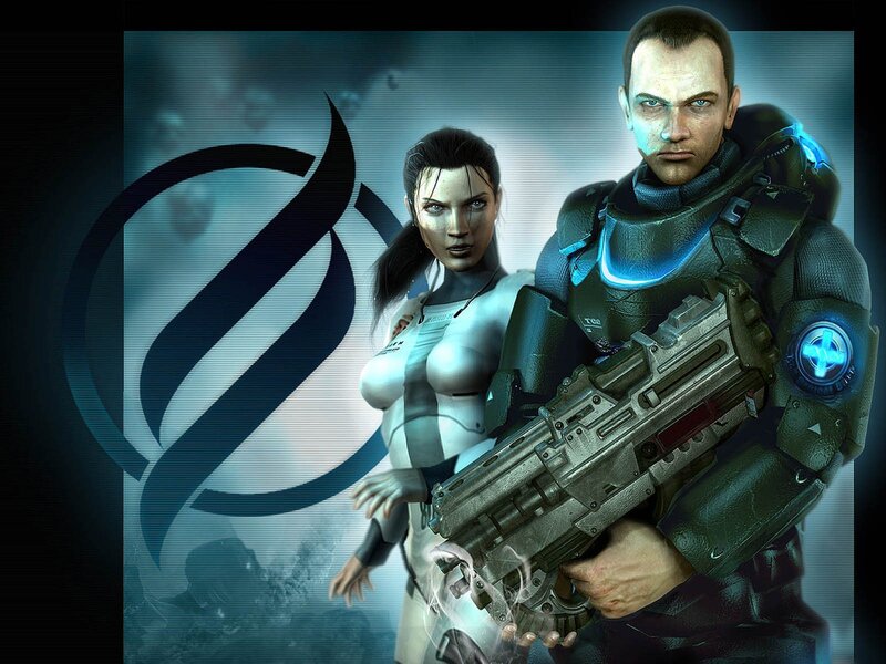 Man and Woman in Armor — Blue