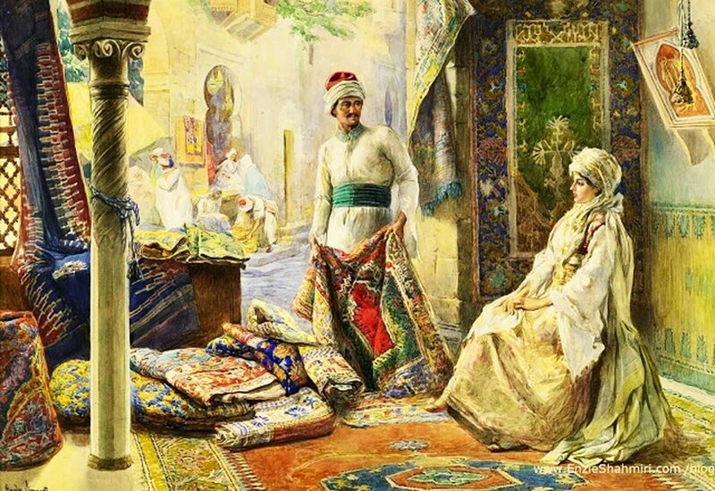 Man and Woman in Bazaar