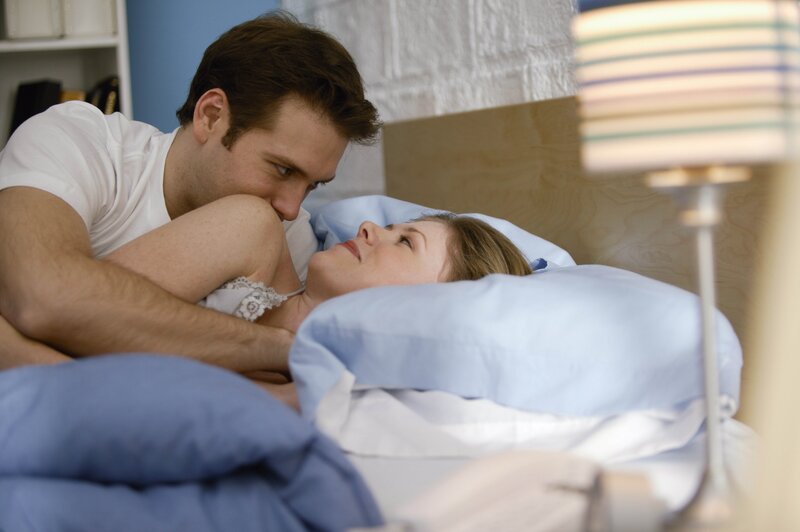 Man and Woman in Bed — Blue, Intimate, Night