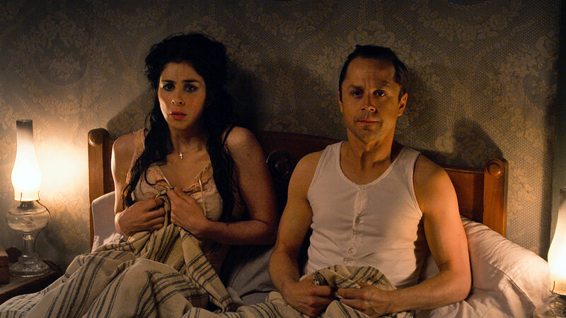 Man and Woman in Bed — Brown, Dramatic, Night