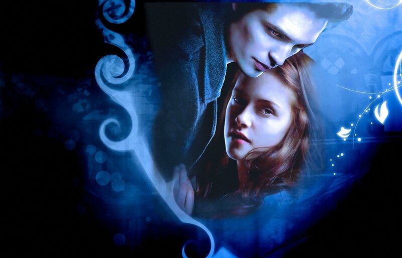 Man and Woman in Blue Light — Dramatic, Night
