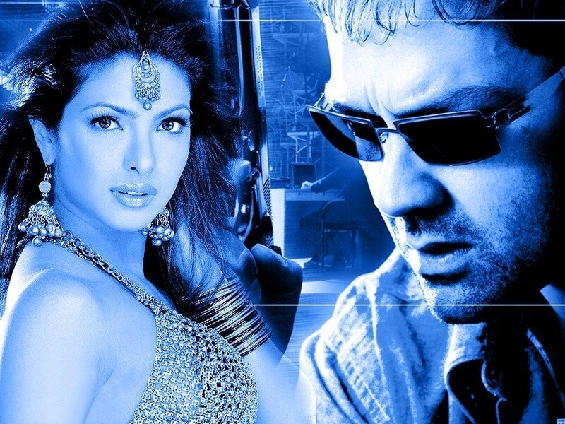 Man and woman in blue-toned scene