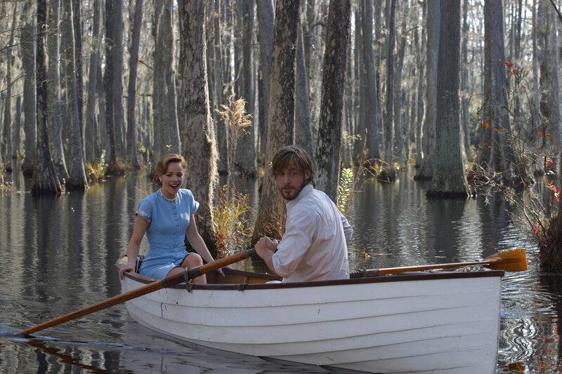 Man and Woman in Boat — White