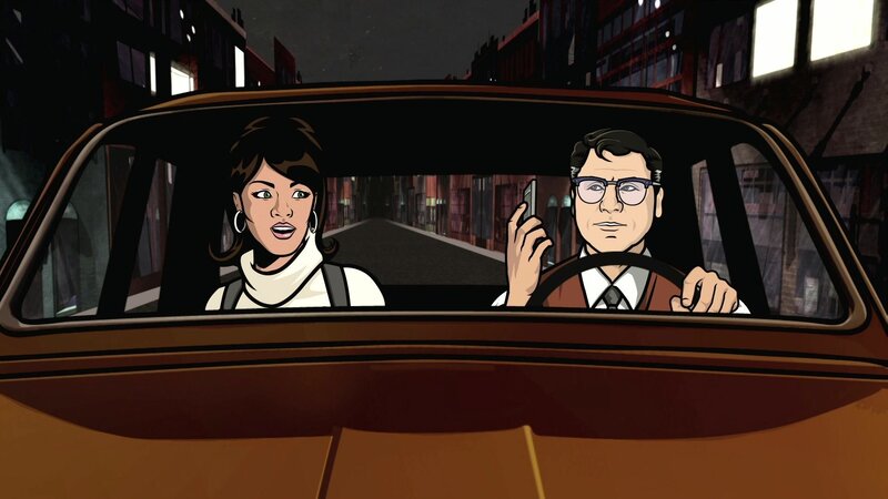 Man and Woman in Car — Brown, Dramatic