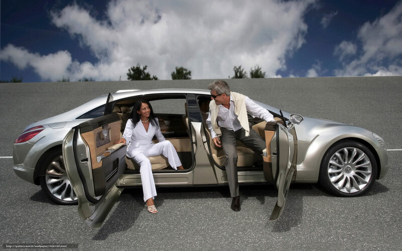 Man and Woman in Car — Silver, Dramatic