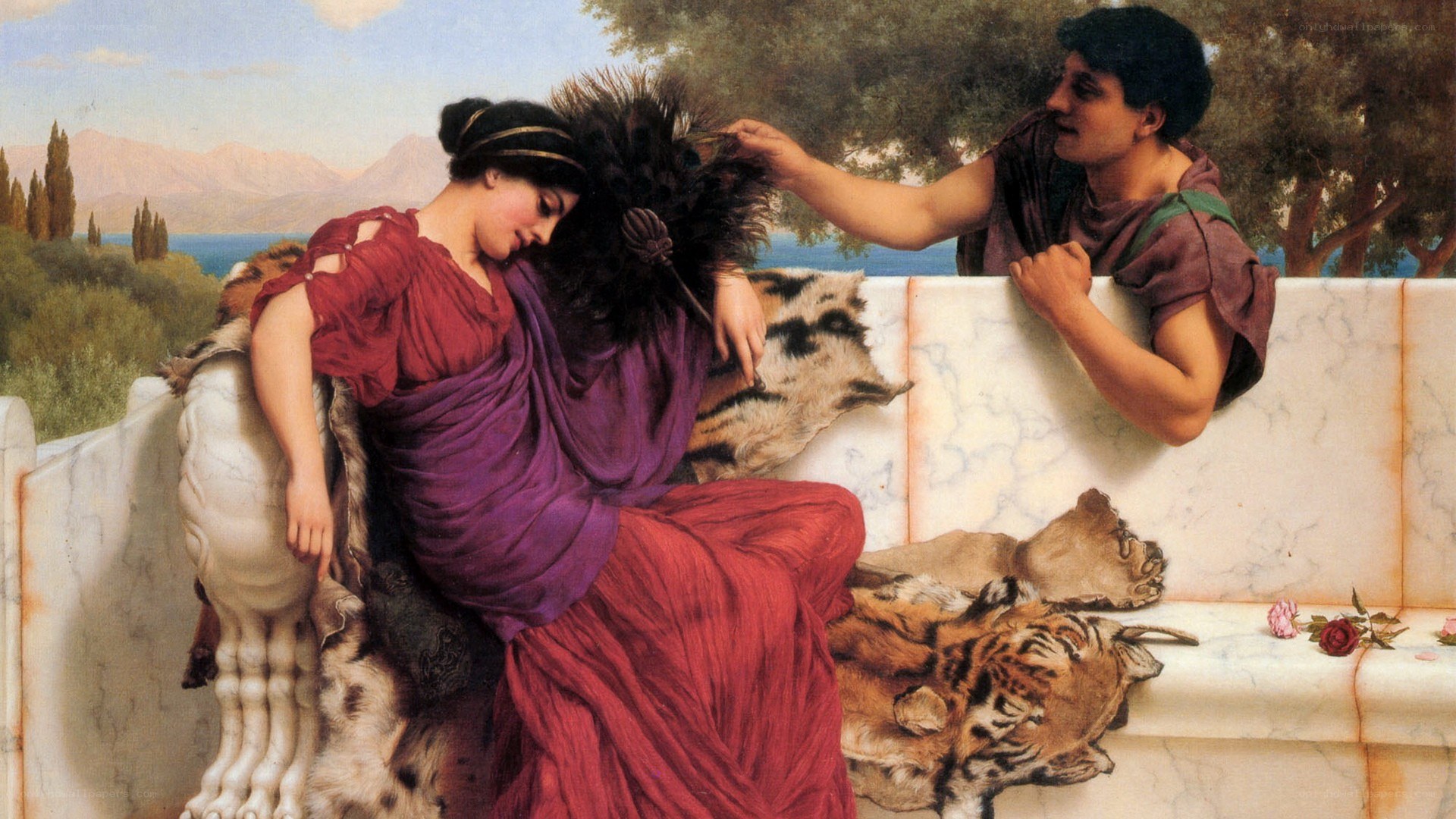 Man and woman in classical setting