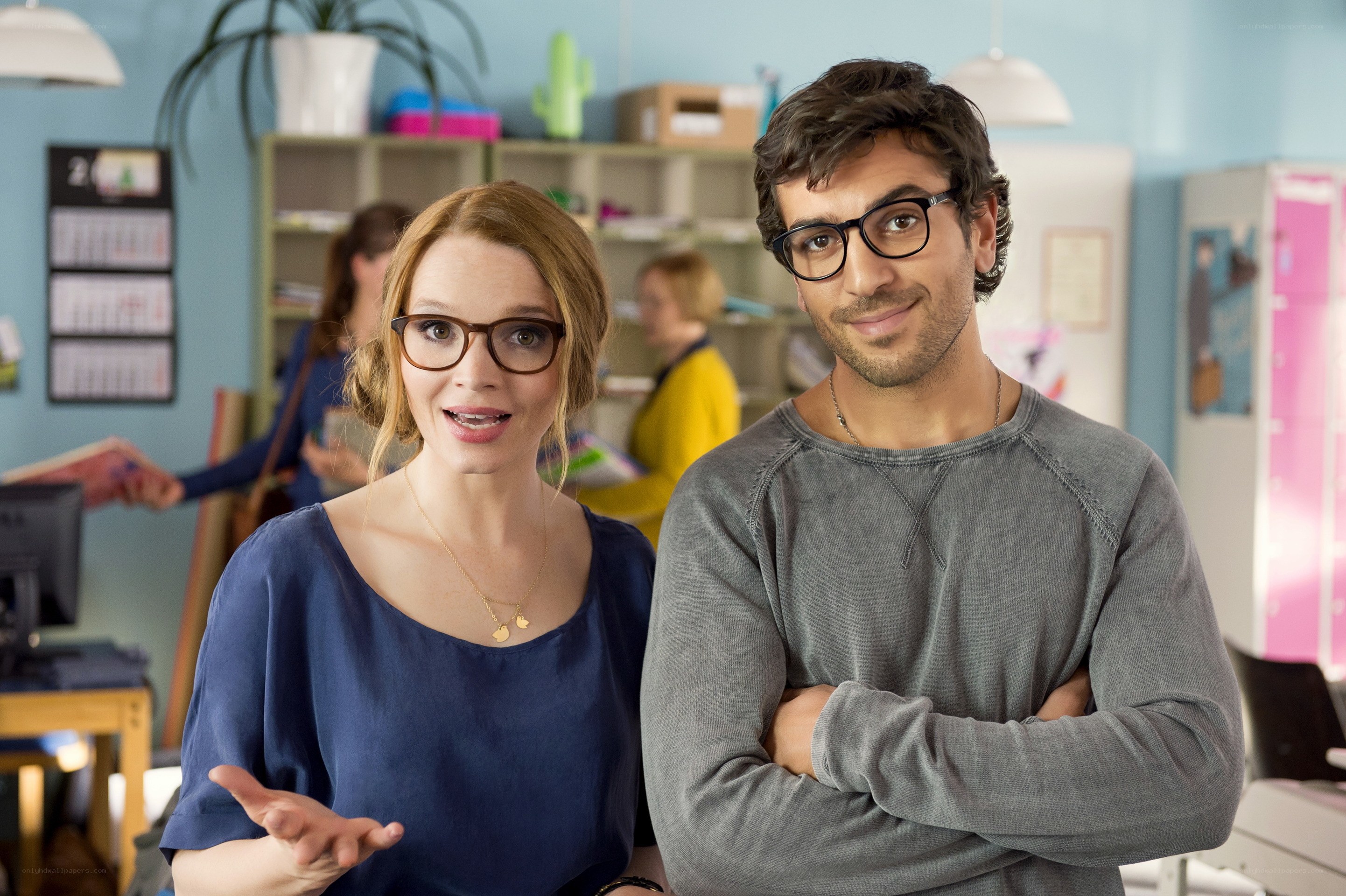 Man and woman in classroom