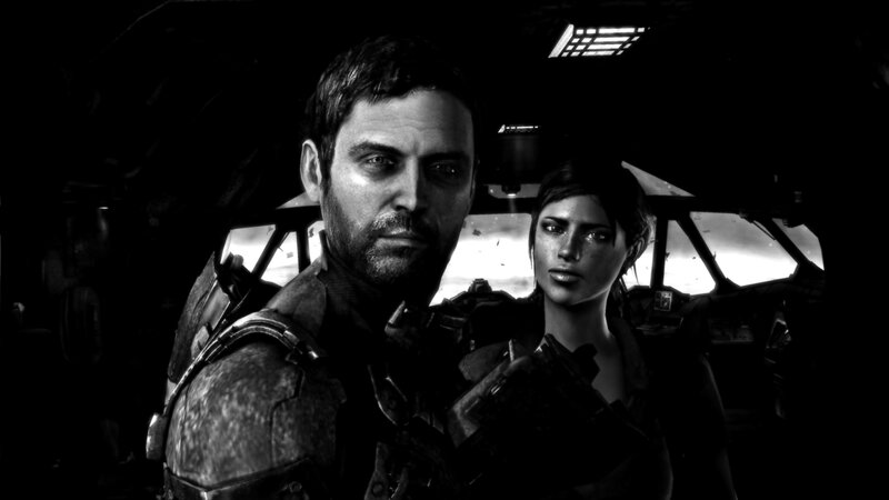 Man and Woman in Cockpit — Black