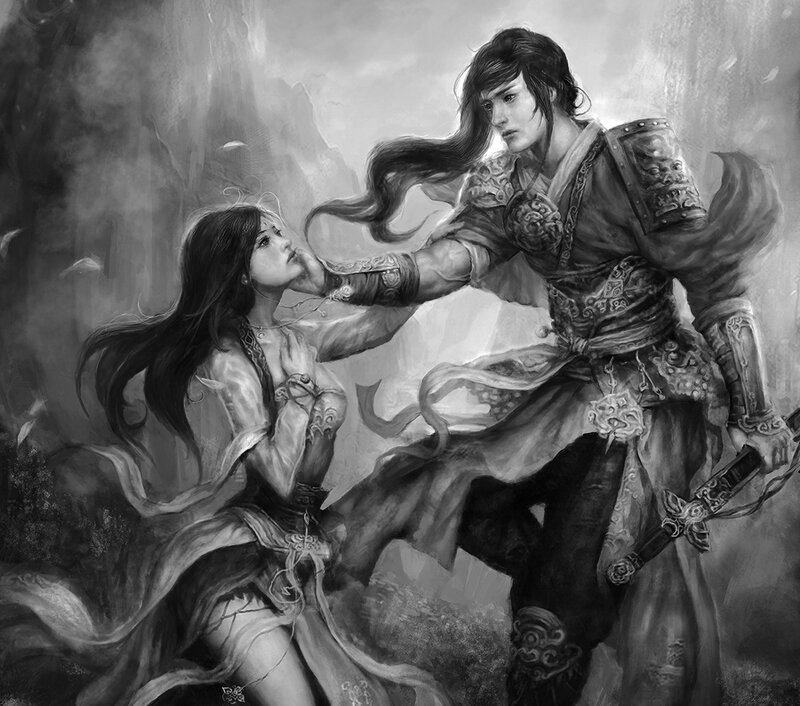 Man and Woman in Combat