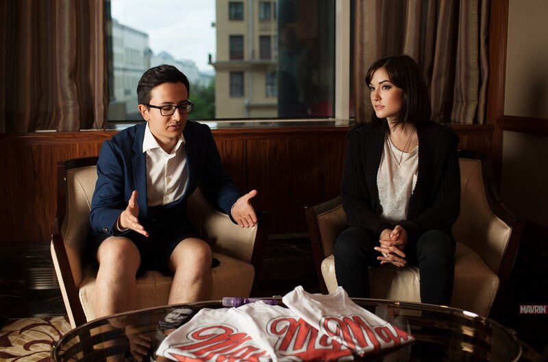 Man and woman in conversation