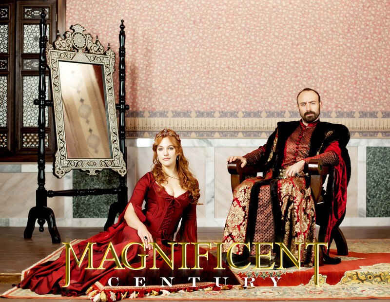 Man and Woman in Costumes — Red, Dramatic, Photograph, Mirror