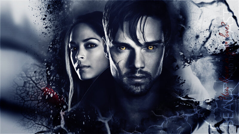 Man and Woman in Dark Scene — Black, Dramatic, Digital Art