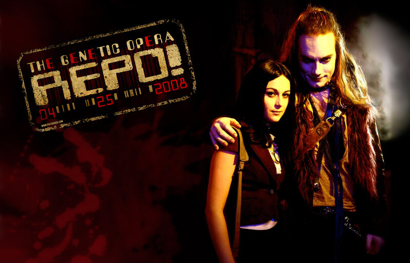 Man and Woman in Dark Setting — Red