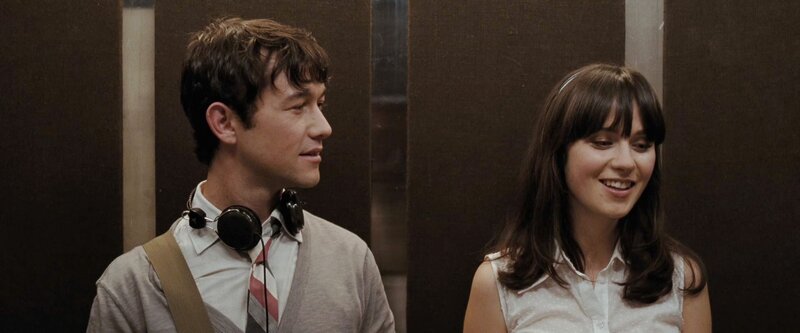 Man and woman in elevator