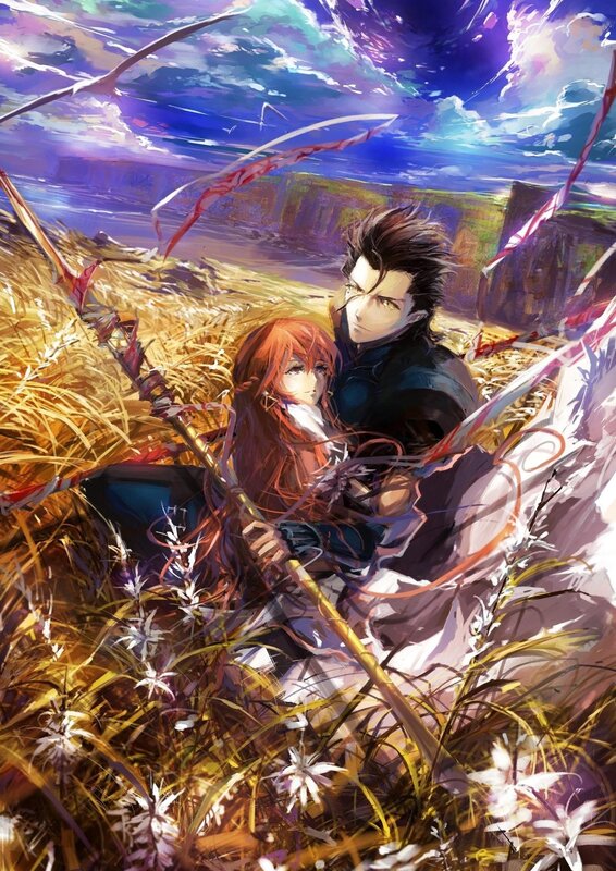 Man and Woman in Field — Blue, Dramatic