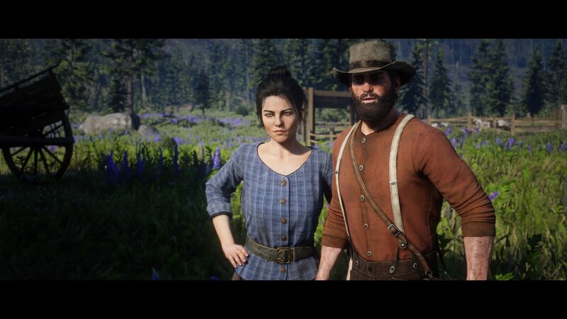 Man and Woman in Field — Green, Serene, Afternoon, 3d Render