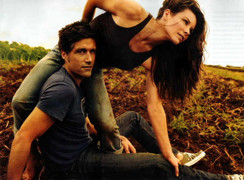 man and woman in field