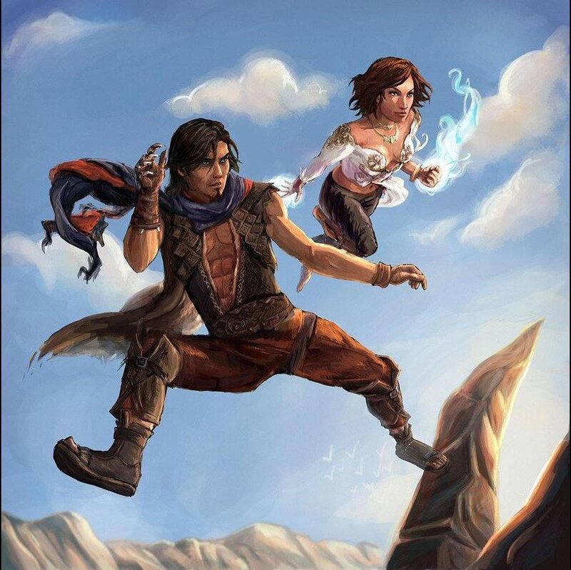 Man and Woman in Flight