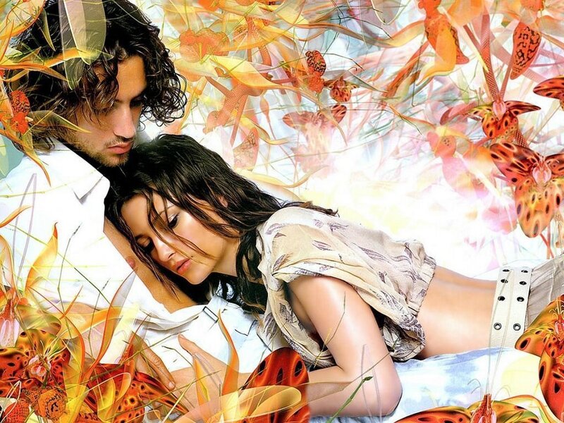 Man and Woman in Flowers