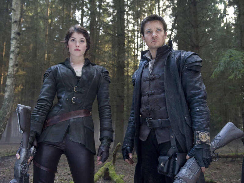 Man and Woman in Forest — Black, Serious