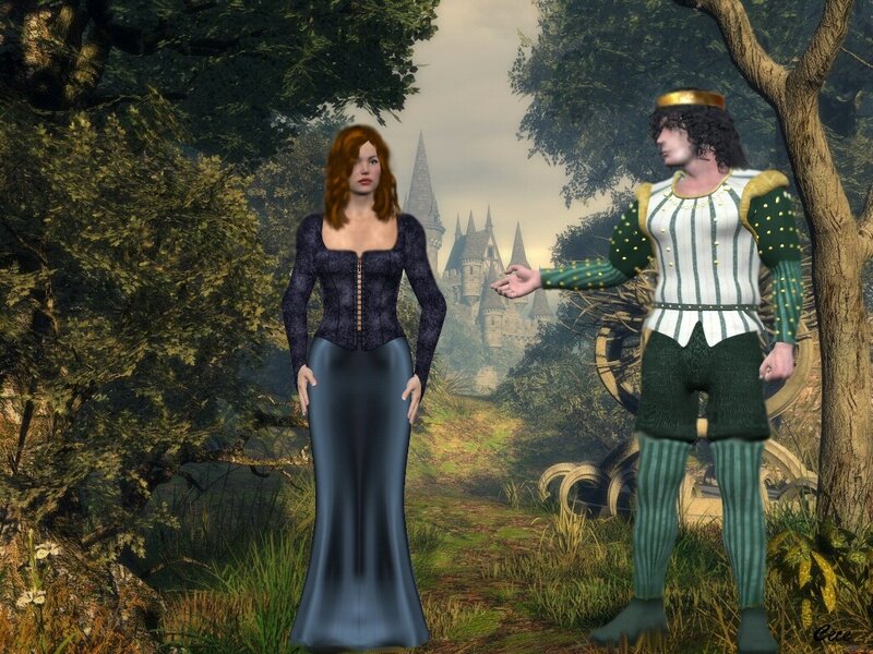 Man and Woman in Forest — Green, Dramatic, Afternoon