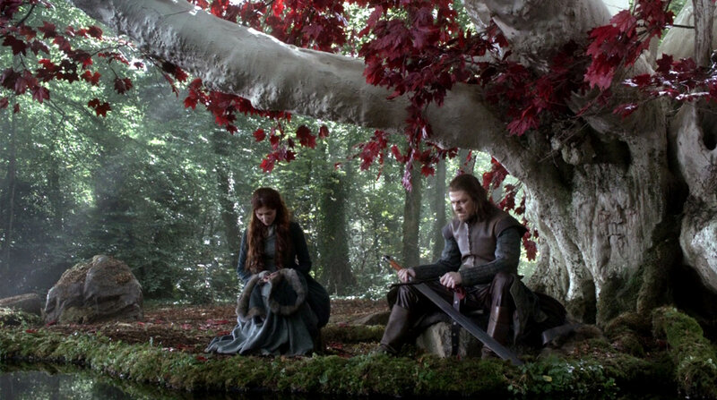 Man and Woman in Forest — Green, Dramatic, Autumn