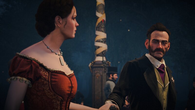 Man and Woman in Formal Wear — Blue, Dramatic, Night, 3d Render