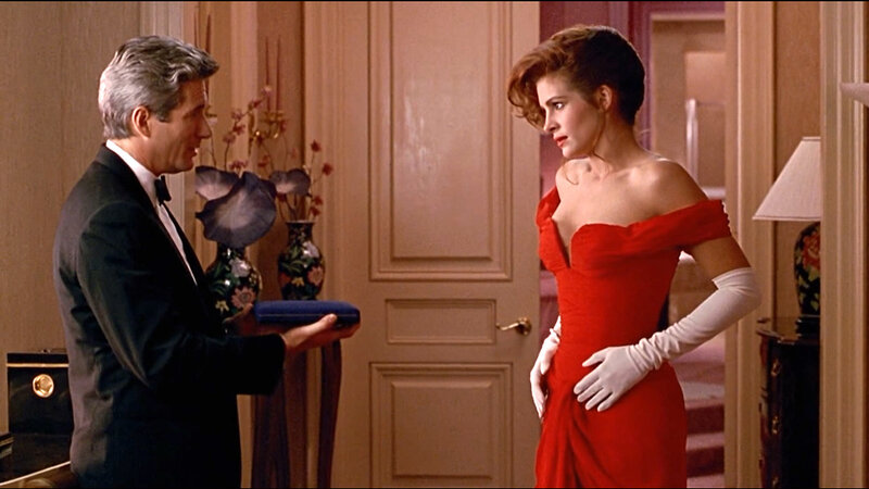 Man and Woman in Formal Wear — Red, Dramatic, Photograph
