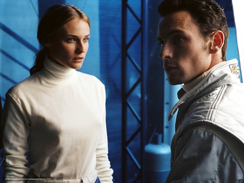 man and woman in futuristic setting