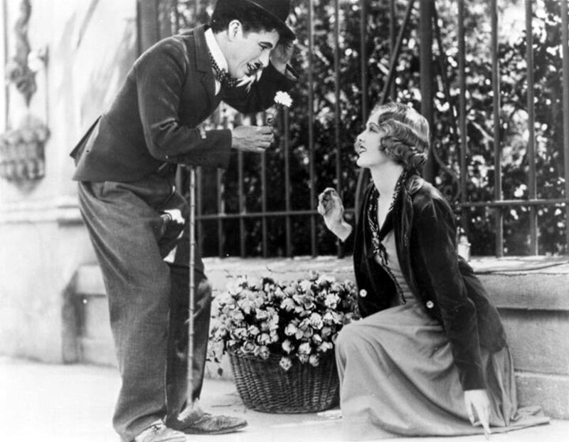 Man and Woman in Garden — Black, Dramatic, Photograph