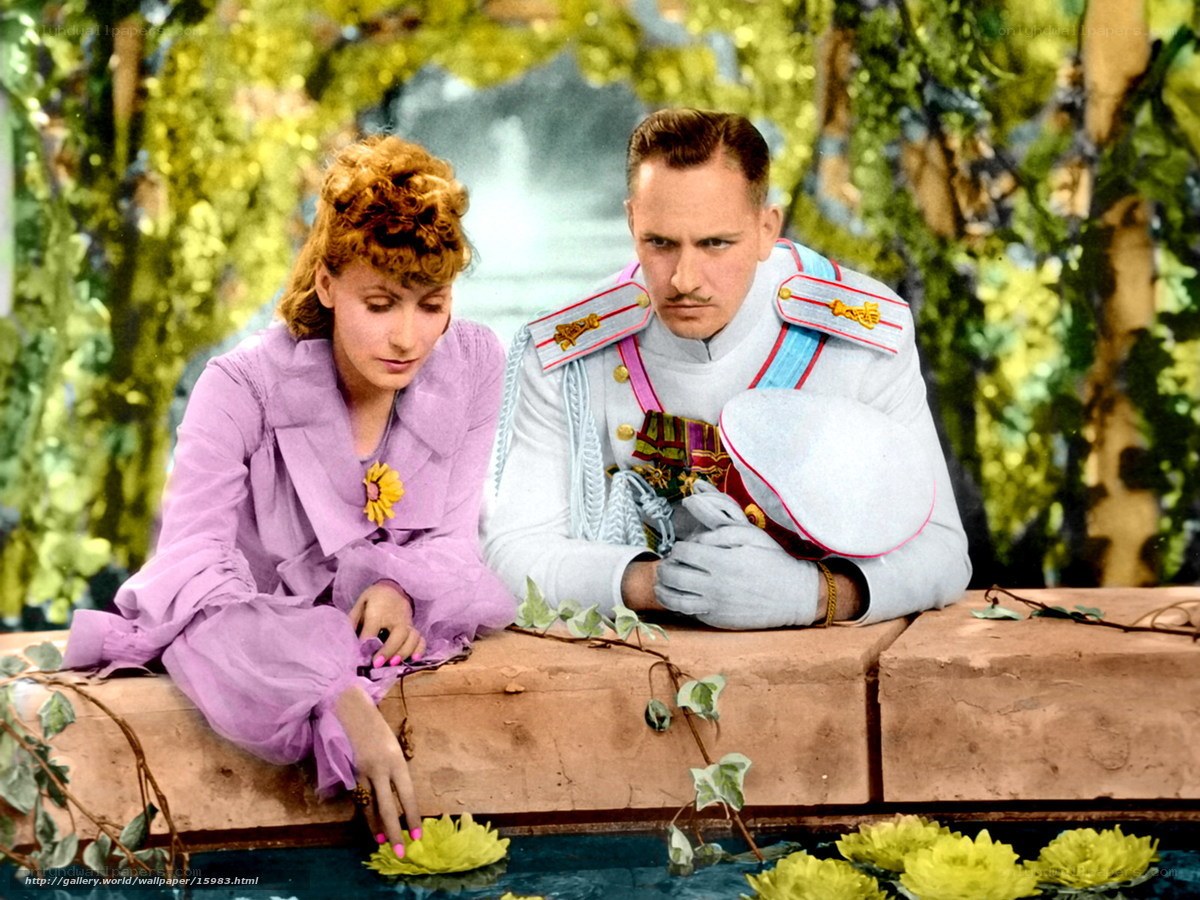 Man and woman in garden scene