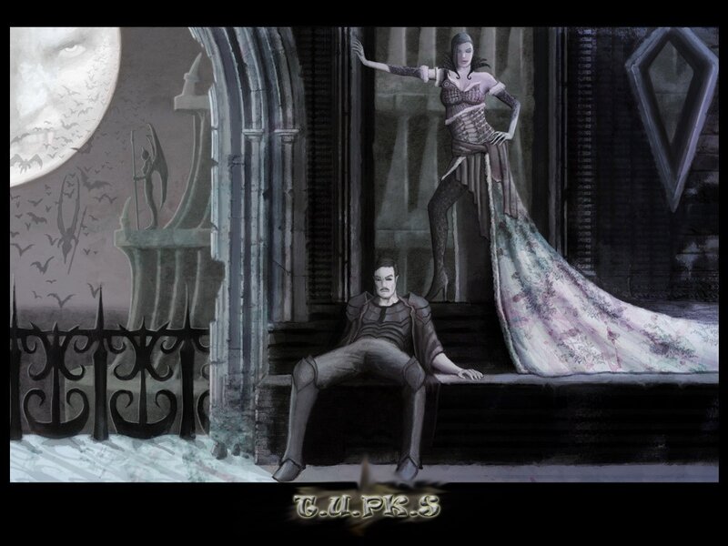 Man and Woman in Gothic Setting