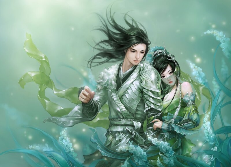 Man and Woman in Green