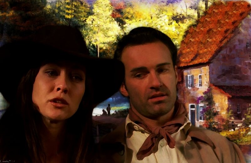Man and Woman in Hats — Yellow