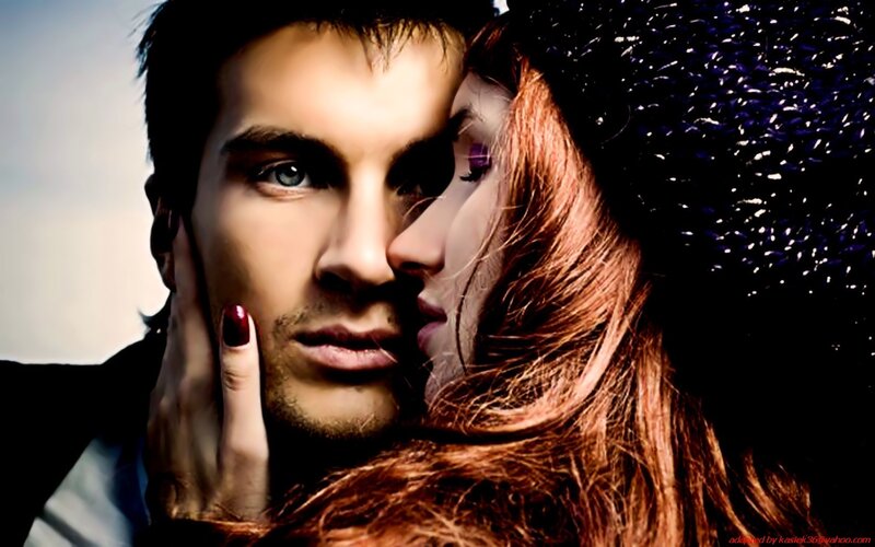 man and woman in intimate pose