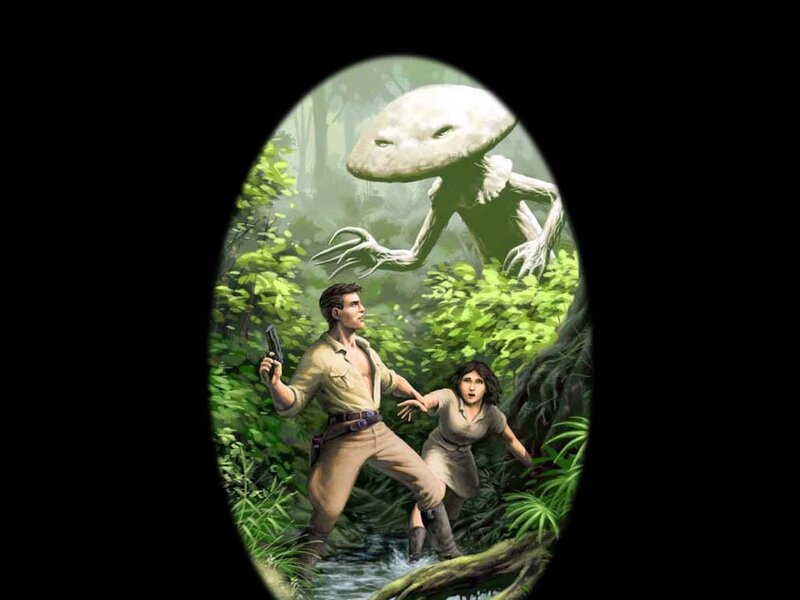 Man and Woman in Jungle — Green