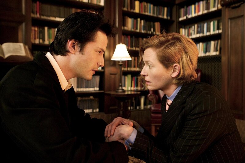 man and woman in library