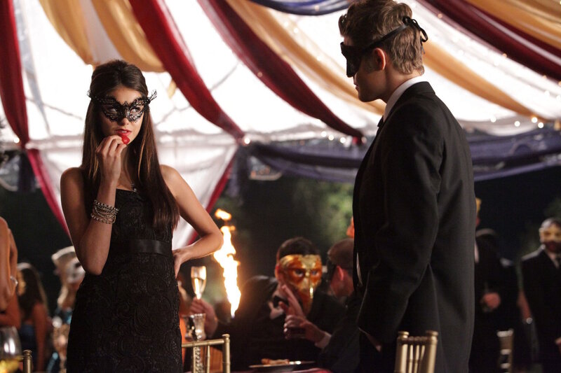 Man and Woman in Masks — Black