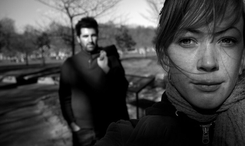 Man and woman in park