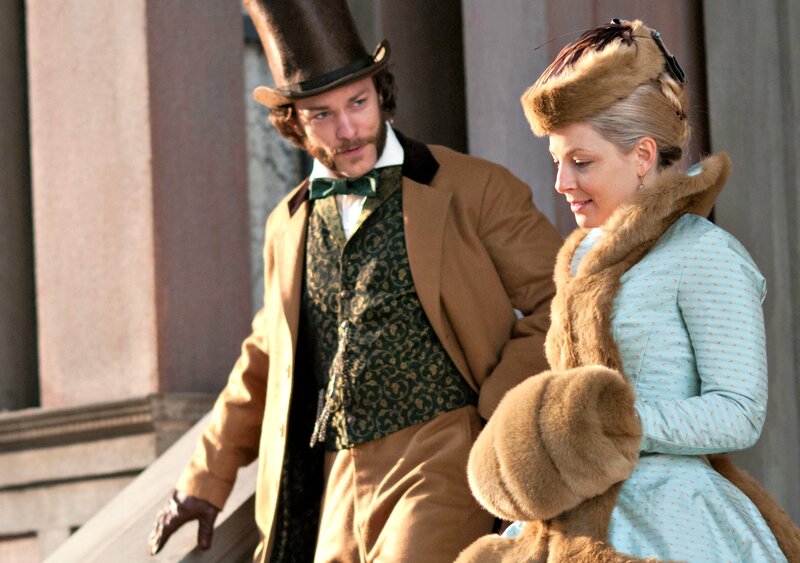 Man and Woman in Period Clothing — Brown, Dramatic
