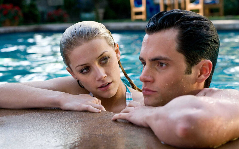 Man and Woman in Pool — Blue