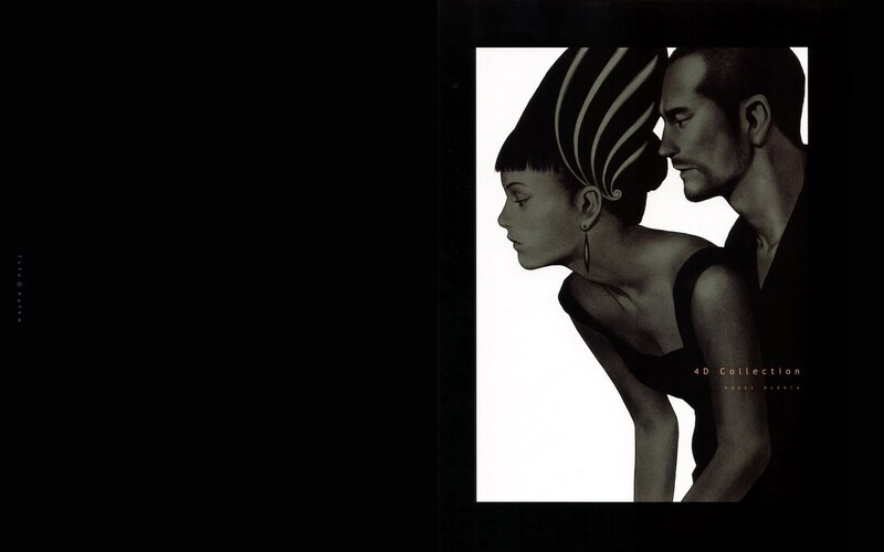Man and Woman in Profile — Black, Dramatic, Illustration
