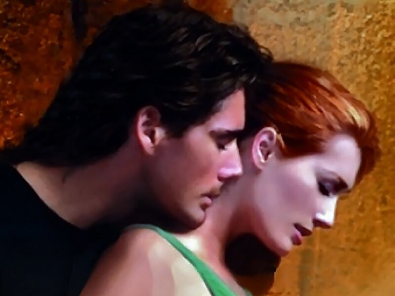 Man and Woman in Profile — Brown, Dramatic