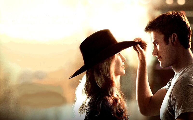 Man and Woman in Profile — Brown, Romantic
